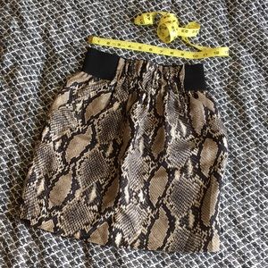 Zara 100% Silk Snakeskin Mini Skirt - Size XS